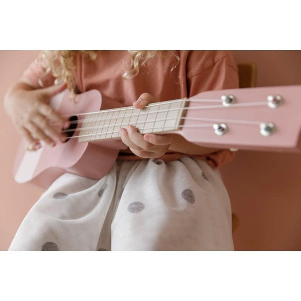 Little Dutch Wooden Guitar - Pink 3 Little Dutch Wooden Guitar - Pink - Image 3