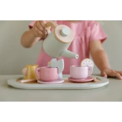Little Dutch Wooden Tea Set -Kids Toy Shop 0012113 little dutch wooden tea service set spring flowers 2 1000