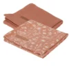 Little Dutch Swaddle Wild Flowers Rust + Pure Rust (70cm X 70cm)