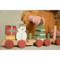 Little Dutch Wooden Stacking Train - Christmas -Kids Toy Shop 0020346 stapeltrein kerst 1000