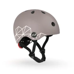 Scoot And Ride Safety Helmet With LED Brown Lines