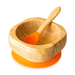 Eco Rascals Bamboo Suction Bowl & Spoon Set (Various Colours) -Kids Toy Shop DSC00569