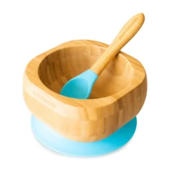 Eco Rascals Bamboo Suction Bowl & Spoon Set (Various Colours) -Kids Toy Shop DSC00634