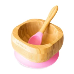 Eco Rascals Bamboo Suction Bowl & Spoon Set (Various Colours) -Kids Toy Shop DSC00659
