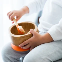 Eco Rascals Bamboo Suction Bowl & Spoon Set (Various Colours) -Kids Toy Shop DSC03132