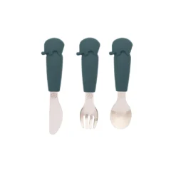 Eco Rascals Silicone Elephant Cutlery Set - Teal