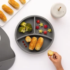 Eco Rascals Silicone Plate With Removable Divider - Silver -Kids Toy Shop Ecosiliconeplaterecipes 04