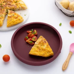 Eco Rascals Silicone Plate With Removable Divider - Burgundy -Kids Toy Shop Ecosiliconeplaterecipes 046
