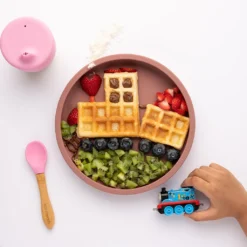 Eco Rascals Silicone Plate With Removable Divider - Rose -Kids Toy Shop Ecosiliconeplaterecipes 083