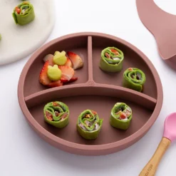 Eco Rascals Silicone Plate With Removable Divider - Rose -Kids Toy Shop Ecosiliconeplaterecipes 13
