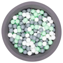 Larisa & Pumpkin Grey Ball Pit + Grey/Mint/White Balls