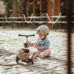 Scoot And Ride - Highway Kick 1 Lifestyle 2in1 Scooter Brown Lines -Kids Toy Shop HWK1L BROWNLINES SEAT BOY 6096 fullres