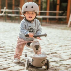 Scoot And Ride - Highway Kick 1 Lifestyle 2in1 Scooter Brown Lines -Kids Toy Shop HWK1L BROWNLINES SEAT BOY 6227 fullres