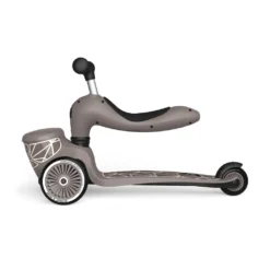 Scoot And Ride - Highway Kick 1 Lifestyle 2in1 Scooter Brown Lines -Kids Toy Shop HWK1L BROWNLINES SEAT SIDEVIEW2 210621 01.121.18