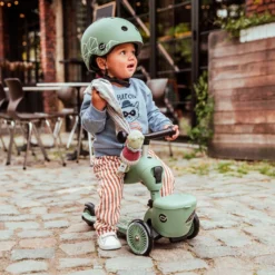 Scoot And Ride - Highway Kick 1 Lifestyle 2in1 Scooter Green Lines -Kids Toy Shop HWK1L GREENLINES SEAT BOY 5274 fullres