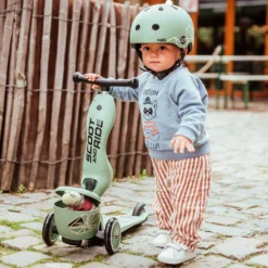 Scoot And Ride - Highway Kick 1 Lifestyle 2in1 Scooter Green Lines -Kids Toy Shop HWK1L GREENLINES STAND BOY 5383 fullres