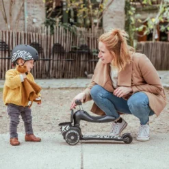 Scoot And Ride - Highway Kick 1 Lifestyle 2in1 Scooter Zebra -Kids Toy Shop HWK1L ZEBRA SEAT GIRL MOM 5793 fullres