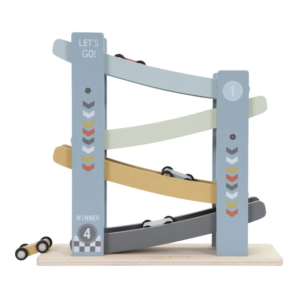 Little Dutch Wooden Car Ramp Rack - Blue 2 Little Dutch Wooden Car Ramp Rack - Blue - Image 2