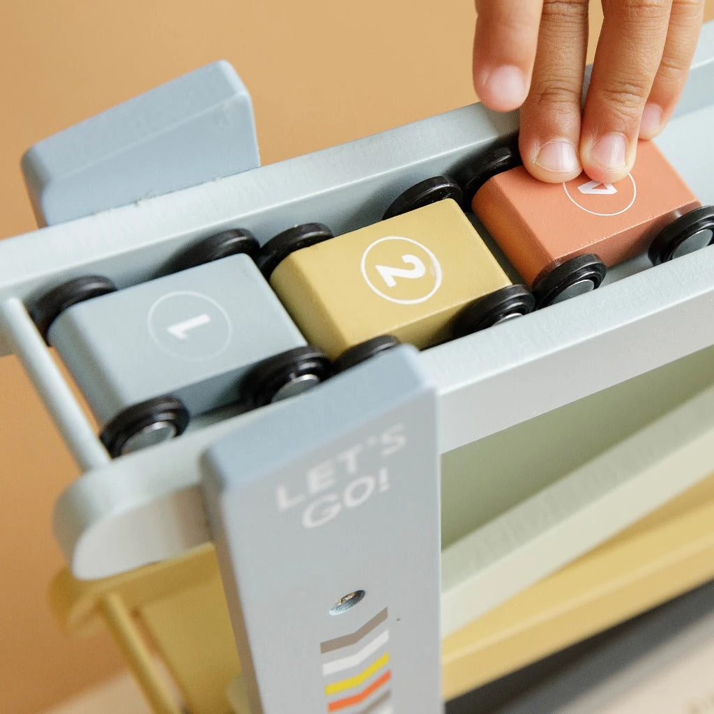 Little Dutch Wooden Car Ramp Rack - Blue 7 Little Dutch Wooden Car Ramp Rack - Blue - Image 7