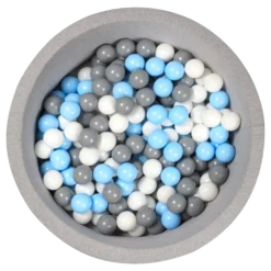 Larisa & Pumpkin Light Grey Ball Pit + Blue/Grey/White Balls
