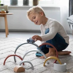 Little Dutch Rainbow Stacker - Pure & Nature -Kids Toy Shop Little Dutch Rainbow Stacker Pure Nature Little Dutch 1598481899