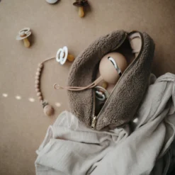 Mushie Silicone Pacifier Holder Case - Pale Taupe -Kids Toy Shop Mushie Silicone Pacifier Holder Case Natural Mushie 1603540765