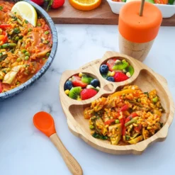 Eco Rascals Bamboo Suction Plate - Owl -Kids Toy Shop OrangeOwl6