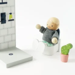 Le Toy Van Dolls House Figures - Dolly Family -Kids Toy Shop P053 my doll family boy using toilet08.41.57