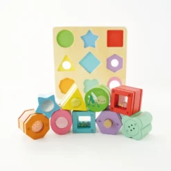 Le Toy Van Sensory Shapes -Kids Toy Shop PL089 sensory shapes stacked showing all activities08.41.57