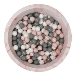 Larisa & Pumpkin Pink Marble Ball Pit + Powder/Grey/White Balls