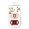 Pop & Go Pacifier - Just Peachy + Upper Rust (Twin Pack)