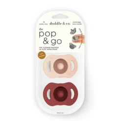 Pop & Go Pacifier - Just Peachy + Upper Rust (Twin Pack)