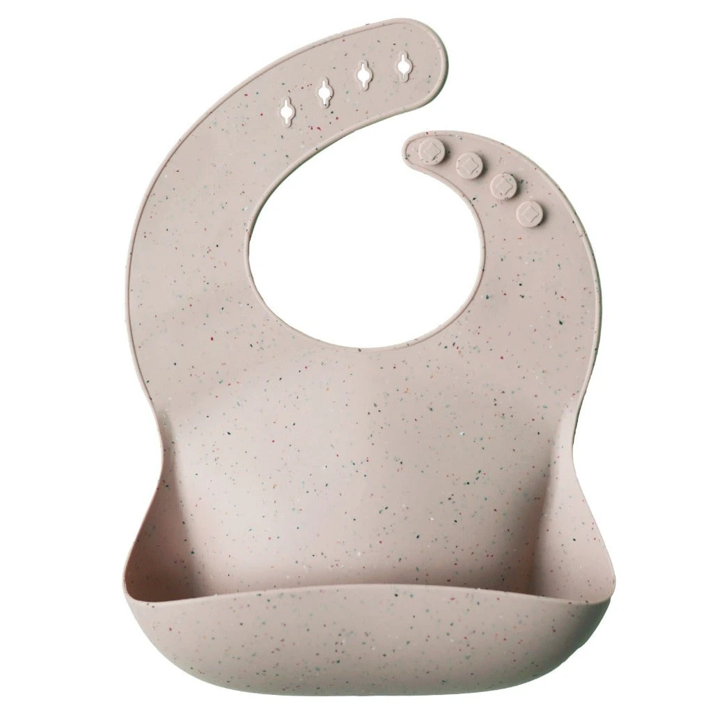 Mushie Silicone Bib - Shifting Sand Terrazzo 1 Mushie Silicone Bib - Shifting Sand Terrazzo