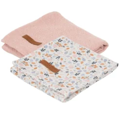 Little Dutch Swaddle Spring Flowers + Pure Pink (70cm X 70cm)