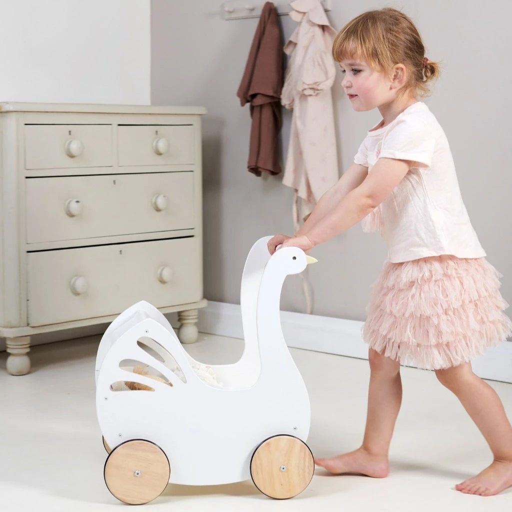 Tender Leaf Toys Sweet Swan Pram 2 Tender Leaf Toys Sweet Swan Pram - Image 2