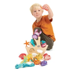 Tender Leaf Toys Stacking Coral Reef 8 Tender Leaf Toys Stacking Coral Reef -Kids Toy Shop TL8410stackingcoralwithlad