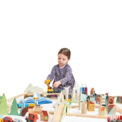 Tender Leaf Toys Mountain View Train Set -Kids Toy Shop TL8703trainsetwithgirl