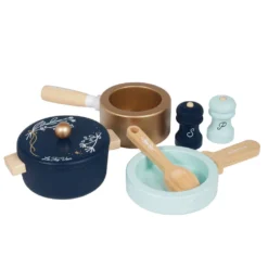 Le Toy Van Pots & Pans Set -Kids Toy Shop TV301 shades of blue pots and Pans