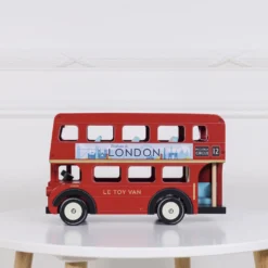 Le Toy Van London Bus -Kids Toy Shop TV469 side view of london bus on table