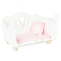 Le Toy Van Sleigh Doll Cot & Crib -Kids Toy Shop TV600 Sleigh Baby Cot Doll Play Set Bed08.42.06