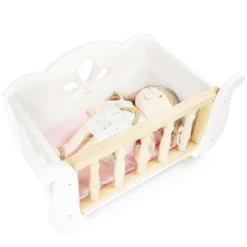 Le Toy Van Sleigh Doll Cot & Crib -Kids Toy Shop TV600 sleigh baby cot sleeping dolly08.42.06