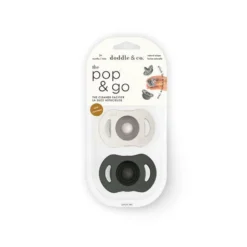 Pop & Go Pacifier - Cream Of The Crop + Coal Mate (Twin Pack)