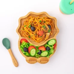 Eco Rascals Bamboo Suction Plate - Dinosaur -Kids Toy Shop Video2 pasta3way 31