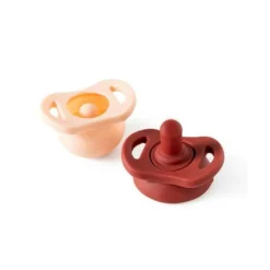 Pop & Go Pacifier - Just Peachy + Upper Rust (Twin Pack) -Kids Toy Shop doddle co pop go just peachyupper rust twin pack 2021