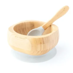Eco Rascals Bamboo Suction Bowl & Spoon Set (Various Colours) -Kids Toy Shop er136