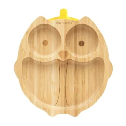 Eco Rascals Bamboo Suction Plate - Owl -Kids Toy Shop er45F
