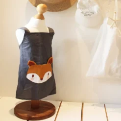 ThreadBear Design - Fox Linen Apron 10 ThreadBear Design - Fox Linen Apron -Kids Toy Shop foxaprononmannequin