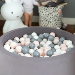 Larisa & Pumpkin Grey Ball Pit + Grey/Powder/White Balls -Kids Toy Shop larisa pumpkin grey ball pit grey powder white balls lifestyle 2 1800x1800 f099a1f1 ca66 408a aab5 0c64d31cafb8