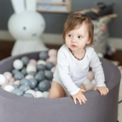 Larisa & Pumpkin Grey Ball Pit + Grey/Powder/White Balls -Kids Toy Shop larisa pumpkin grey ball pit grey powder white balls lifestyle 1800x1800 e7275c10 dddb 493e 87fd b1568d29f239