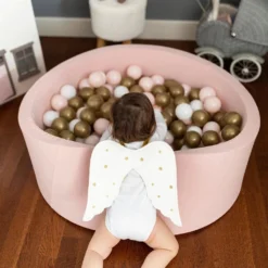 Larisa & Pumpkin Powder Ball Pit + Powder/Gold/White Balls -Kids Toy Shop larisa pumpkin pink ball pit gold powder white balls lifestyle 2 1800x1800 0edd036b 8933 4b95 99b5 d9cb5857375e